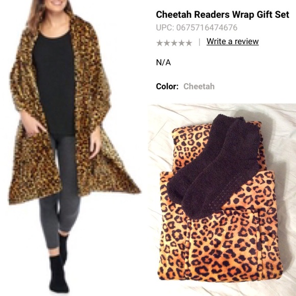 Accessories - Park Avenue Cheetah Plush Reader’s Wrap and Socks